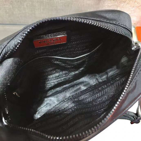 Pra*a re-nylon and saffiano leather shoulder bag