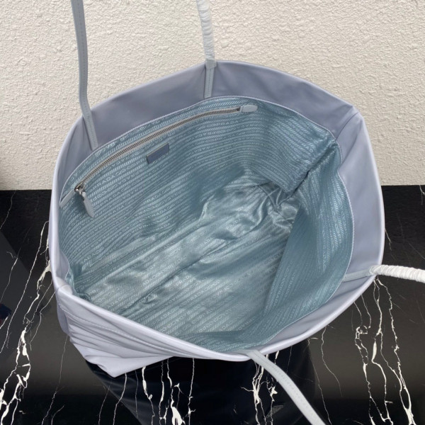 Pra*a re-nylon and saffiano leather tote bag