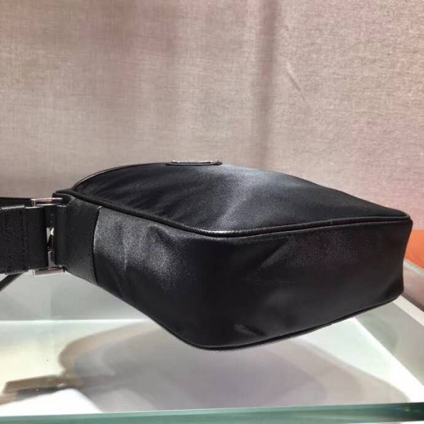 Pra*a re-nylon and saffiano leather shoulder bag