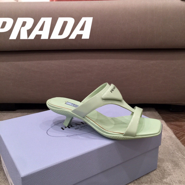 Pra*a brushed leather high-heeled thong sandals