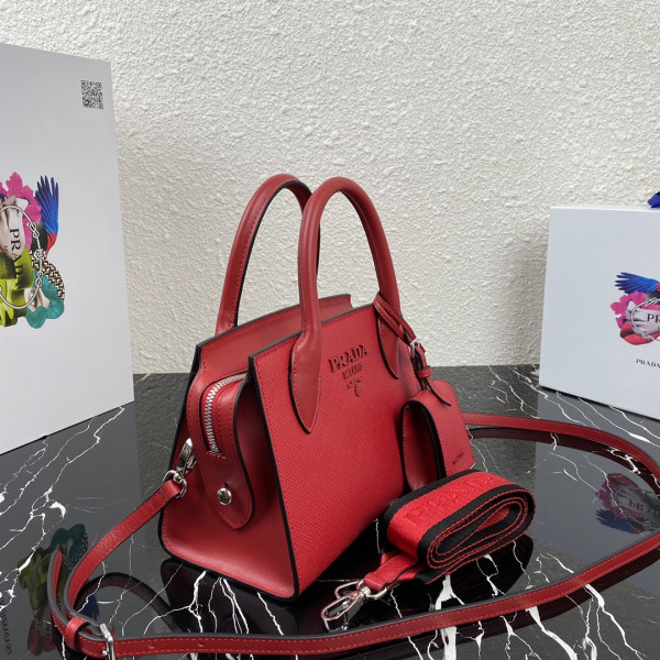 pra*a saffiano leather pra*a monoCh*0me bag