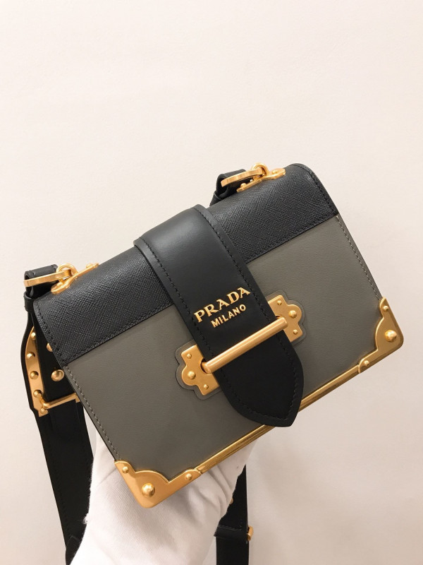 Pra*a cahier leather shoulder bag