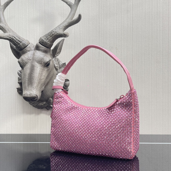 Pra*a satin mini-bag with artificial crystals