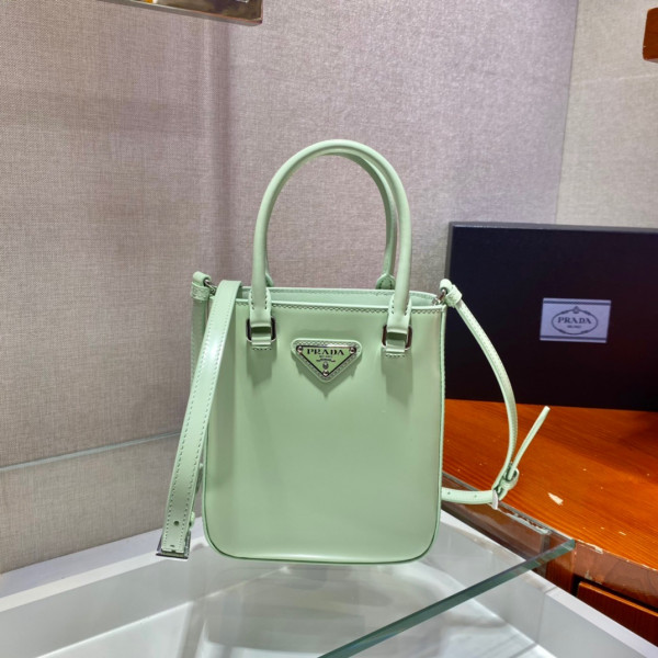 Pra*a small brushed leather tote