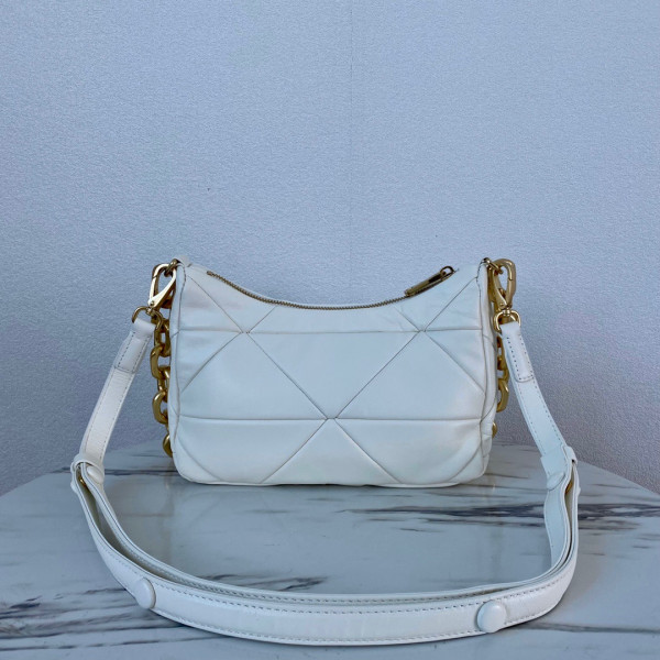 Pra*a system nappa leather patchwork bag