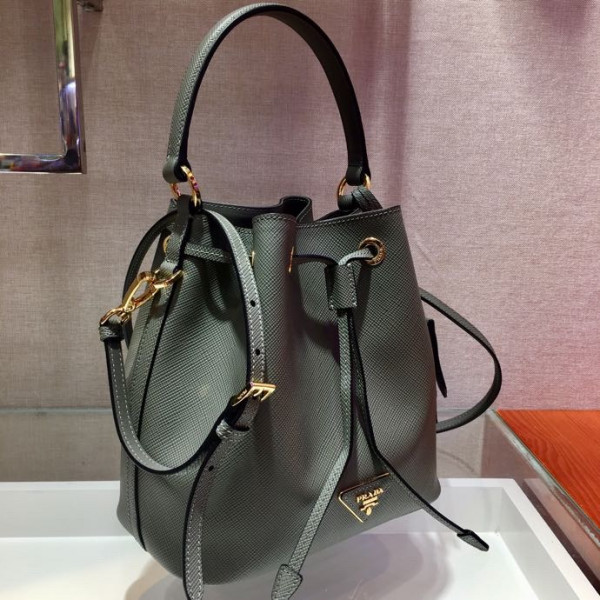 Pra*a saffiano leather bucket bag