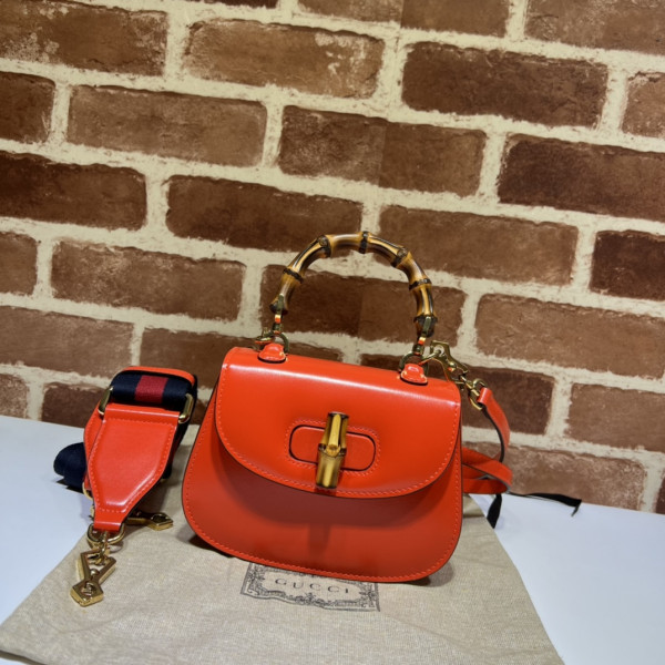 G*u*i mini top handle bag with bamboo