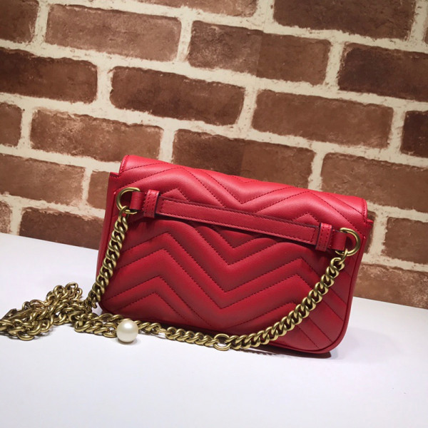 G*u*i gg marmont pearl chain belt bag