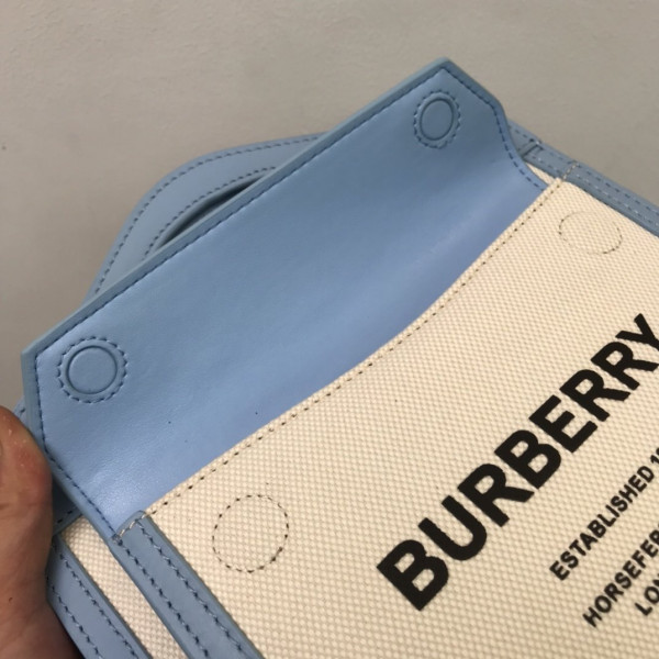 B**rry mini two-tone canvas and leather pocket bag