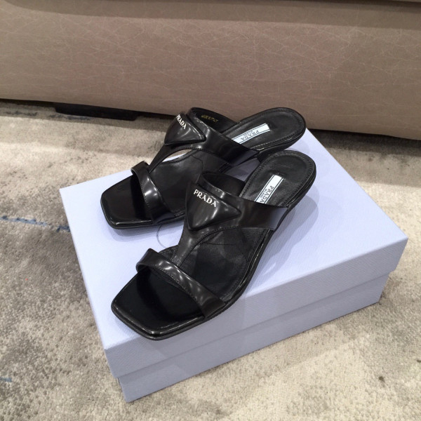 Pra*a brushed leather high-heeled thong sandals