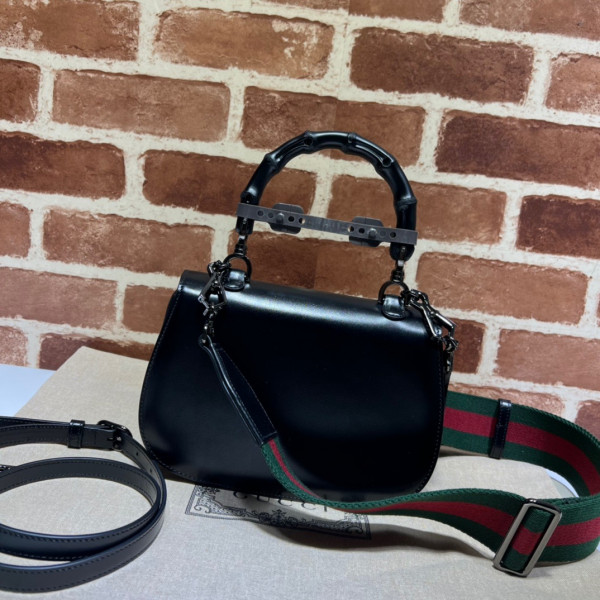 G*u*i small top handle bag with bamboo