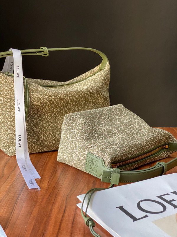 LOEWE small Cubi bag in Anagram jacquard and calfskin