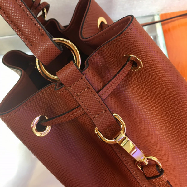 Pra*a saffiano leather bucket bag