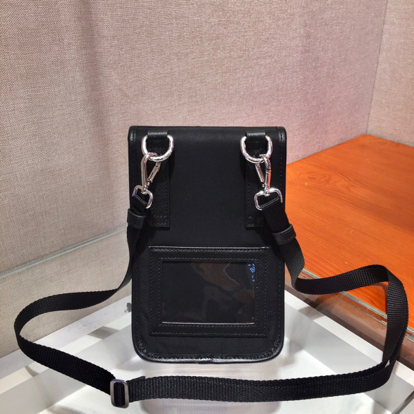 Pra*a nylon and saffiano leather smartphone case