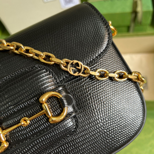 G*u*i horsebit 1955 lizard mini bag