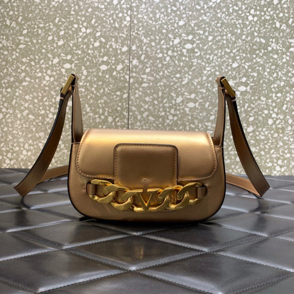 VALENTINO VLOGO CHAIN SMALL CALFSKIN SHOULDER BAG