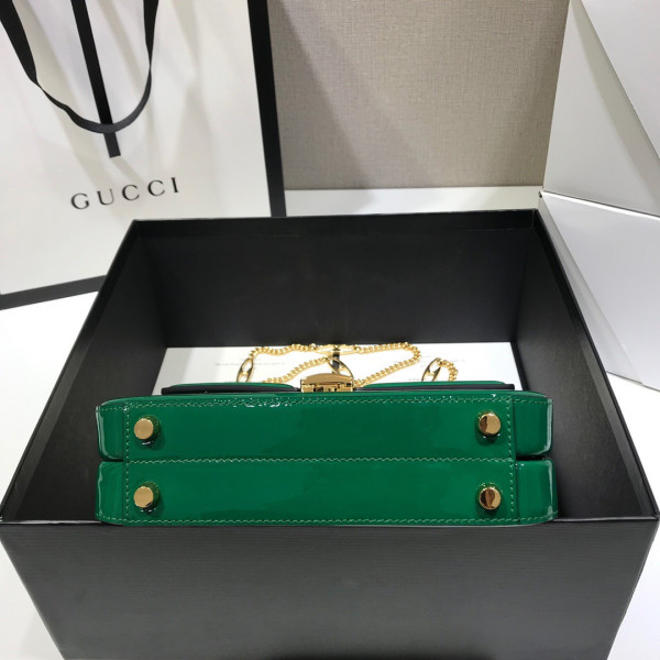 G*u*i sylvie 1969 patent leather mini top handle bag