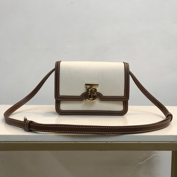 B**rry two-tone canvas and leather tb bag