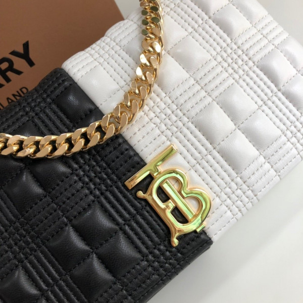 B**rry small quilted check two-tone lambskin lola bag