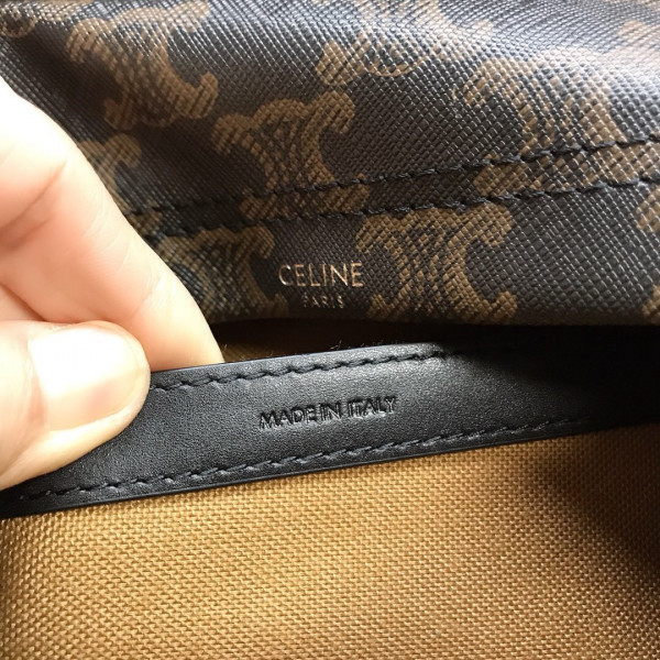 Ce**e medium backpack in triomphe canvas and calfskin