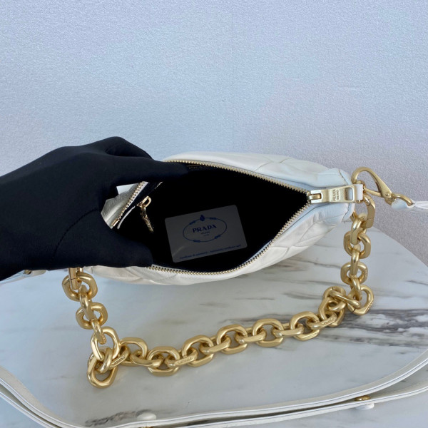 Pra*a system nappa leather patchwork bag