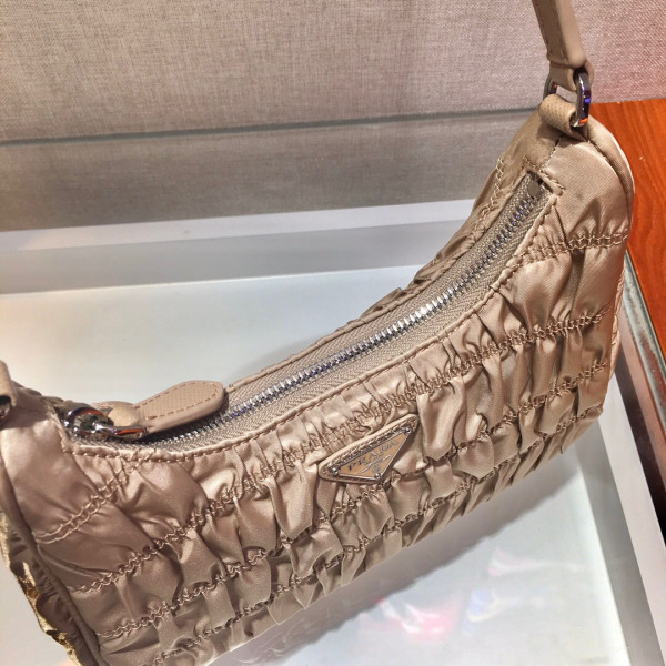 Pra*a nylon and saffiano leather mini bag