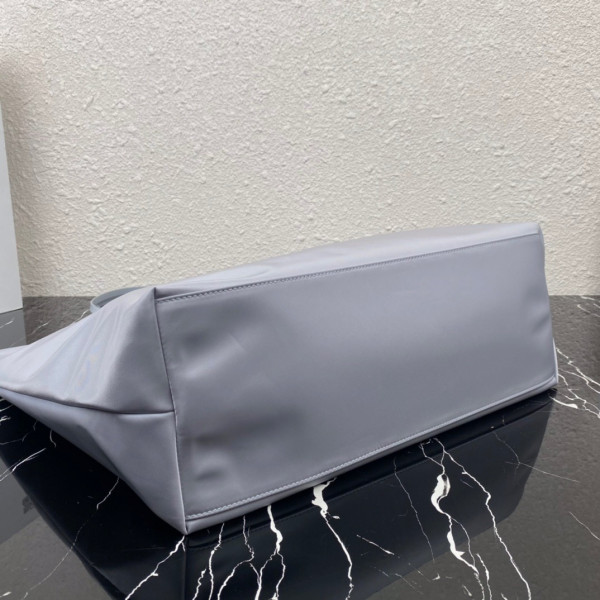 Pra*a re-nylon and saffiano leather tote bag