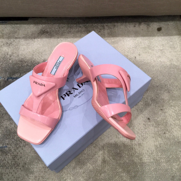 Pra*a brushed leather high-heeled thong sandals