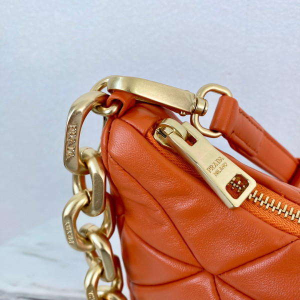 Pra*a system nappa leather patchwork bag