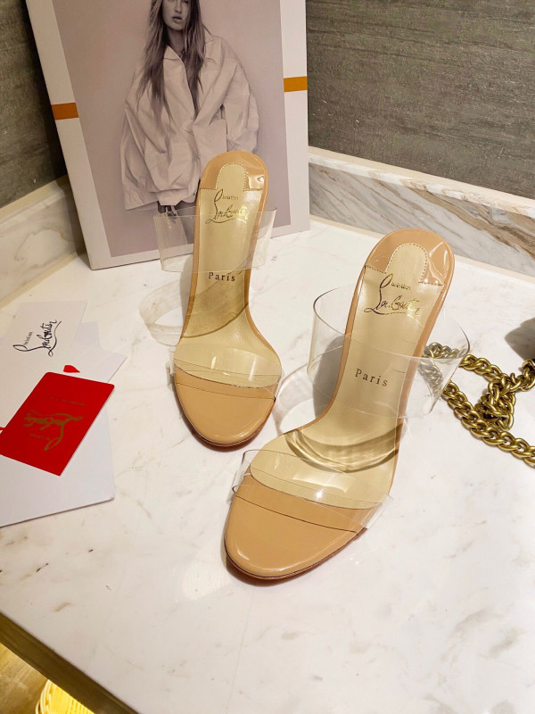 Ch**an louboutin just nothing illusion red sole sandals