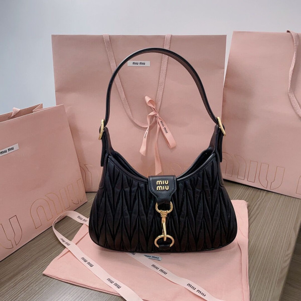 MIUMIU Matelassé nappa leather hobo bag