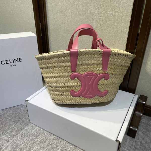 Ce**e triomphe Ce**e classic panier in palm leaves and calfskin