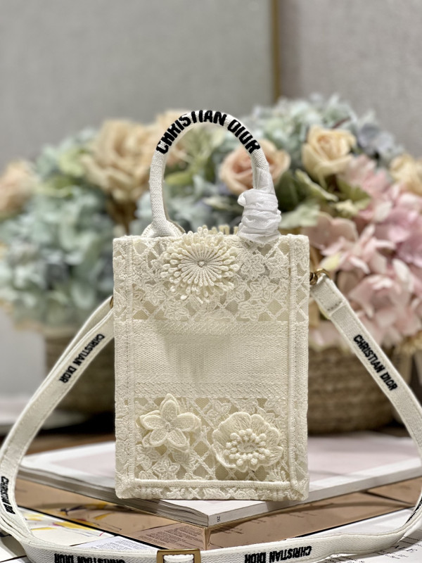 mini D*or book tote phone bag