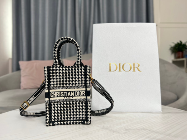 mini D*or book tote phone bag