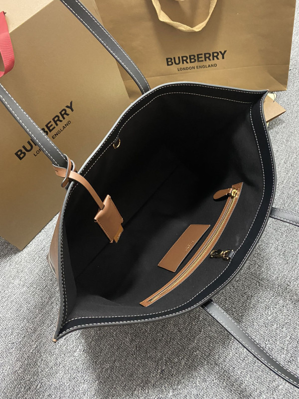 B**rry medium check tote bag-34*14*28cm