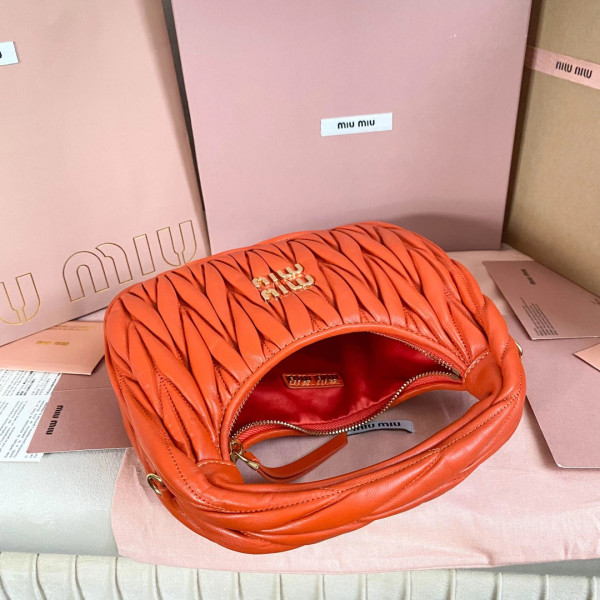 MIUMIU Wander matelassé nappa leather hobo bag