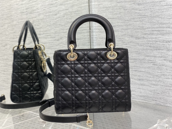 lady D*or gold large calfskin-24cm