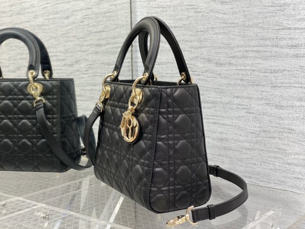 lady D*or gold large calfskin-24cm